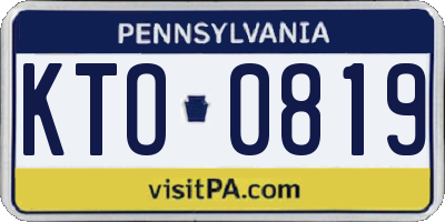 PA license plate KTO0819