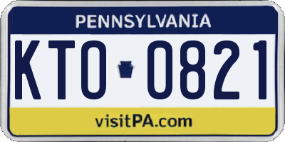 PA license plate KTO0821