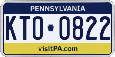 PA license plate KTO0822