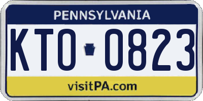 PA license plate KTO0823
