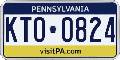 PA license plate KTO0824