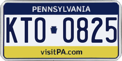 PA license plate KTO0825