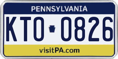PA license plate KTO0826