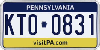 PA license plate KTO0831