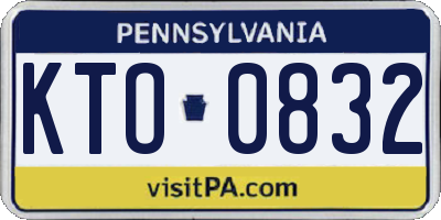PA license plate KTO0832