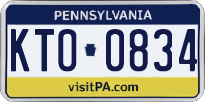 PA license plate KTO0834