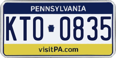 PA license plate KTO0835