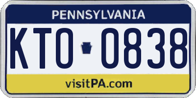 PA license plate KTO0838