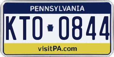 PA license plate KTO0844