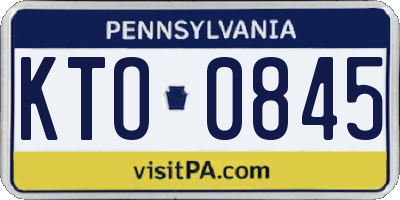 PA license plate KTO0845