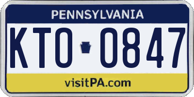 PA license plate KTO0847