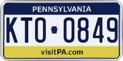 PA license plate KTO0849
