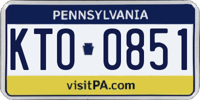 PA license plate KTO0851