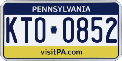 PA license plate KTO0852