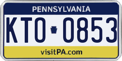 PA license plate KTO0853
