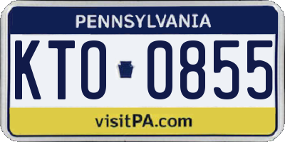 PA license plate KTO0855