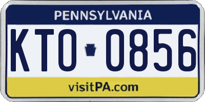 PA license plate KTO0856