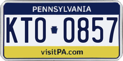 PA license plate KTO0857