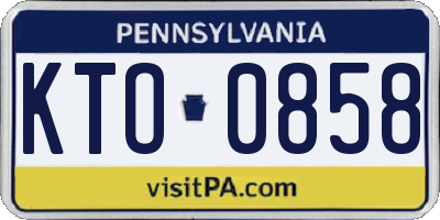 PA license plate KTO0858