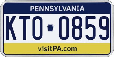 PA license plate KTO0859