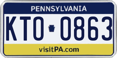 PA license plate KTO0863