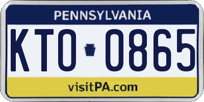 PA license plate KTO0865