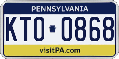 PA license plate KTO0868