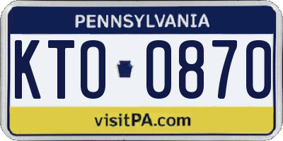 PA license plate KTO0870