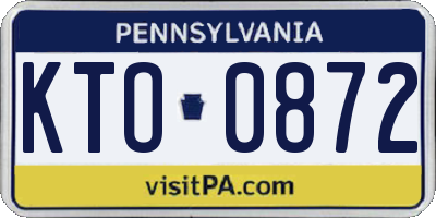PA license plate KTO0872