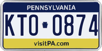 PA license plate KTO0874