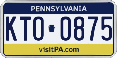 PA license plate KTO0875