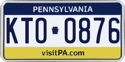 PA license plate KTO0876
