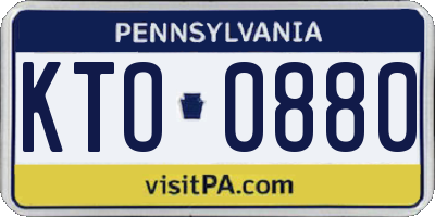 PA license plate KTO0880