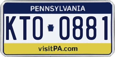 PA license plate KTO0881