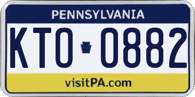 PA license plate KTO0882