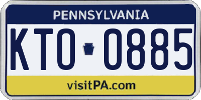 PA license plate KTO0885