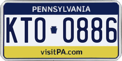 PA license plate KTO0886