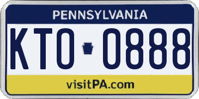 PA license plate KTO0888