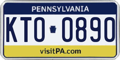 PA license plate KTO0890