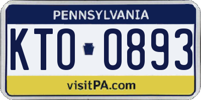 PA license plate KTO0893