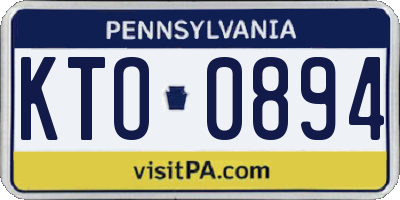 PA license plate KTO0894