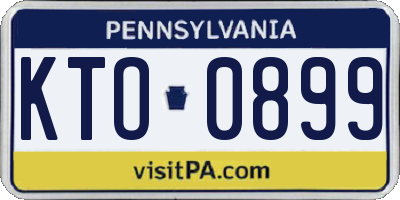 PA license plate KTO0899