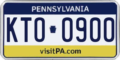 PA license plate KTO0900