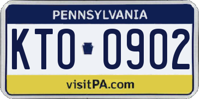 PA license plate KTO0902