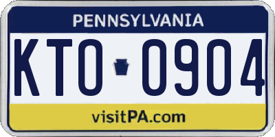PA license plate KTO0904