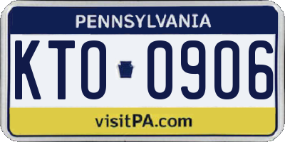 PA license plate KTO0906