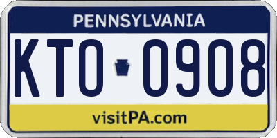 PA license plate KTO0908