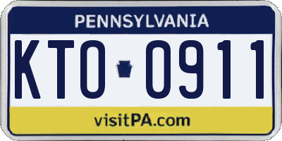 PA license plate KTO0911