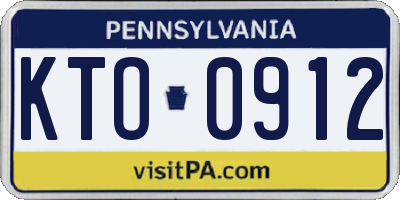 PA license plate KTO0912