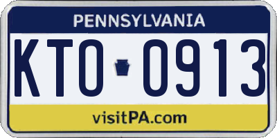 PA license plate KTO0913